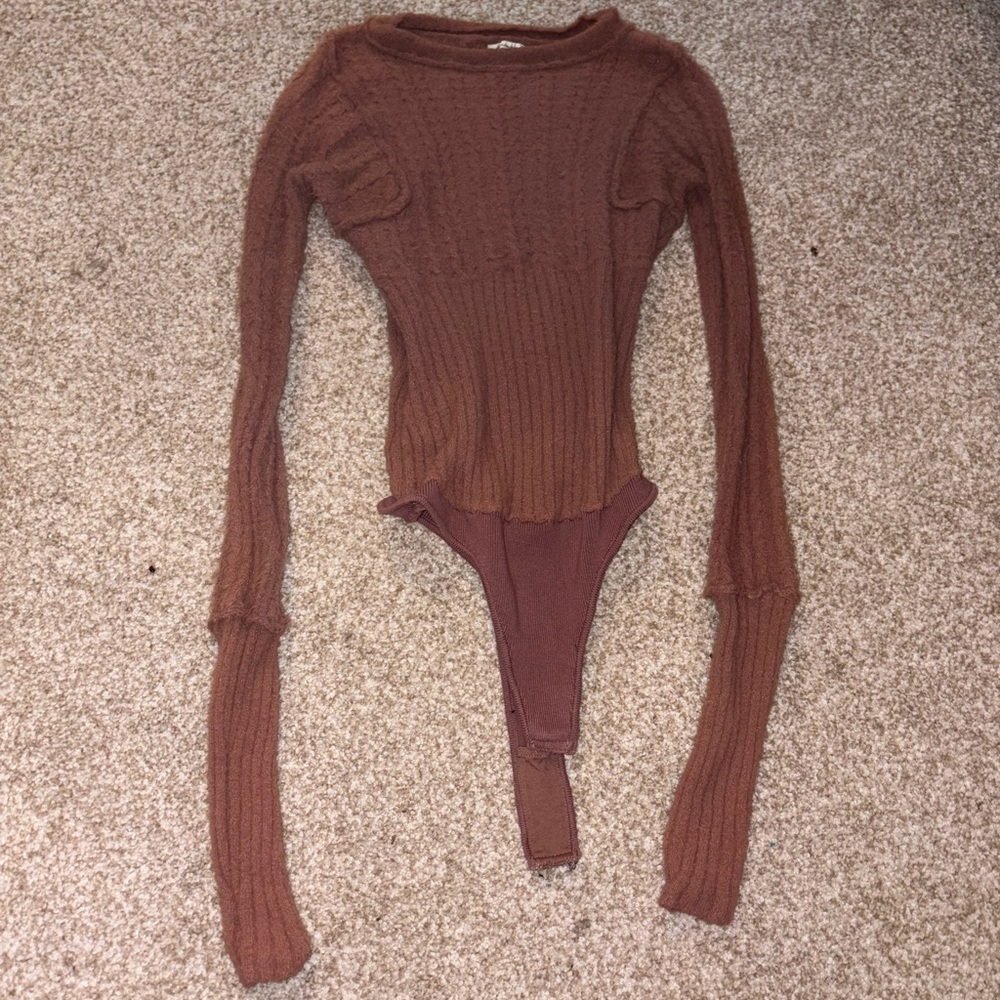 Free People Mauve Sweater Bodysuit